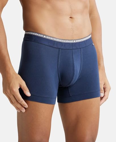 Jockey US60 Men's Super Combed Cotton Elastane Stretch Solid Trunk with Ultrasoft Waistband