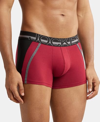 Jockey US21 Men's Super Combed Cotton Elastane Stretch Solid Trunk with Ultrasoft Waistband
