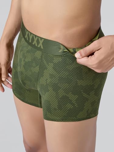 XYXX Men's Matrix Super Combed Cotton Blend Geometric Antimicrobial Trunks with No Marks Waistband