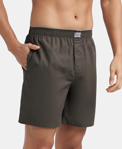 Jockey MC10 Men's Super Combed Mercerized Cotton Woven Fabric Boxer Shorts
