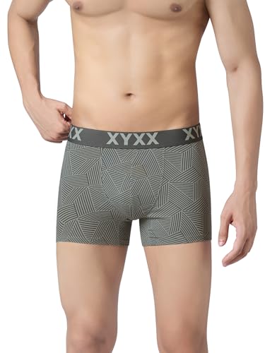 XYXX Men's Matrix Super Combed Cotton Blend Geometric Antimicrobial Trunks with No Marks Waistband