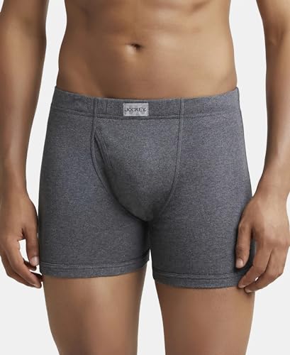 Jockey 8008 Men's Super Combed Cotton Rib Solid Boxer Brief with Ultrasoft Concealed Waistband (Pack of 3)