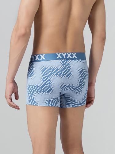 XYXX Men's Matrix Super Combed Cotton Blend Geometric Antimicrobial Trunks with No Marks Waistband