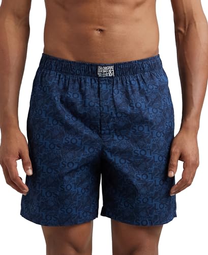 Jockey US57 Men's Super Combed Mercerized Cotton Woven Printed Boxer Shorts with Side Pocket (Pack of 2_Prints May Vary)