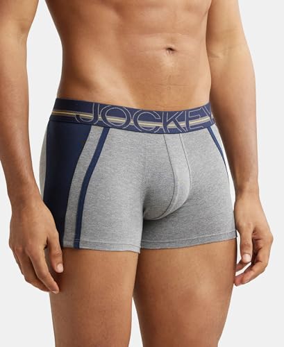 Jockey US21 Men's Super Combed Cotton Elastane Stretch Solid Trunk with Ultrasoft Waistband