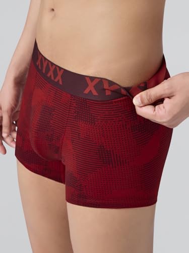 XYXX Men's Matrix Super Combed Cotton Blend Geometric Antimicrobial Trunks with No Marks Waistband