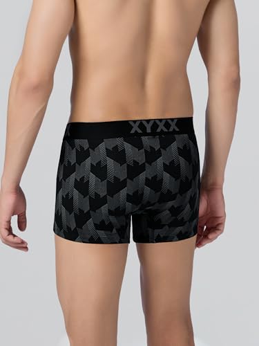 XYXX Men's Matrix Super Combed Cotton Blend Geometric Antimicrobial Trunks with No Marks Waistband