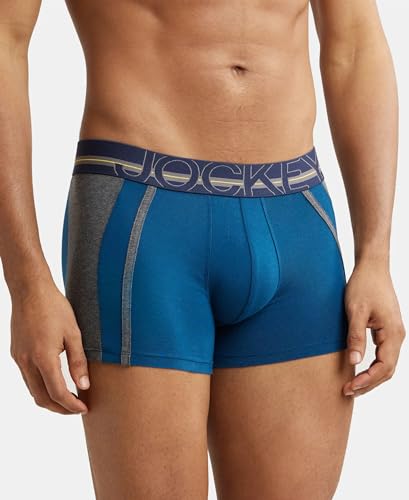 Jockey US21 Men's Super Combed Cotton Elastane Stretch Solid Trunk with Ultrasoft Waistband