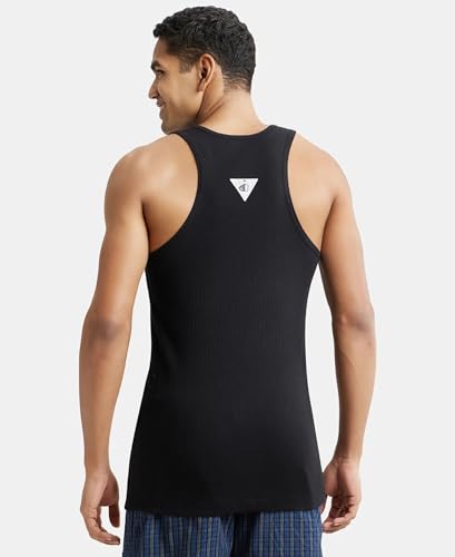 Jockey 9922 Men's Super Combed Cotton Rib Slim Fit Racer Back Styling Round Neck Gym Vest