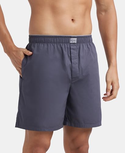 Jockey MC10 Men's Super Combed Mercerized Cotton Woven Fabric Boxer Shorts