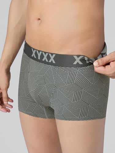 XYXX Men's Matrix Super Combed Cotton Blend Geometric Antimicrobial Trunks with No Marks Waistband