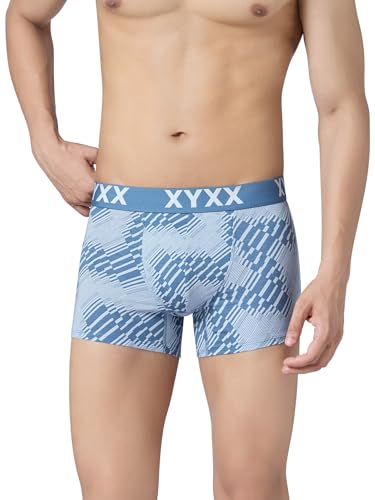 XYXX Men's Matrix Super Combed Cotton Blend Geometric Antimicrobial Trunks with No Marks Waistband