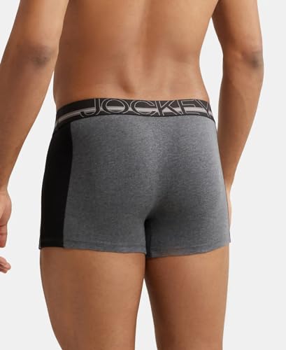 Jockey US21 Men's Super Combed Cotton Elastane Stretch Solid Trunk with Ultrasoft Waistband