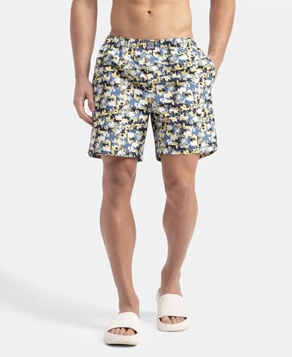 Jockey US57 Men's Super Combed Mercerized Cotton Woven Printed Boxer Shorts with Side Pocket (Pack of 2_Prints May Vary)