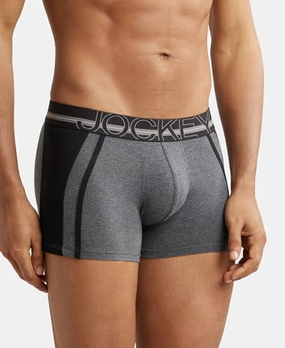 Jockey US21 Men's Super Combed Cotton Elastane Stretch Solid Trunk with Ultrasoft Waistband