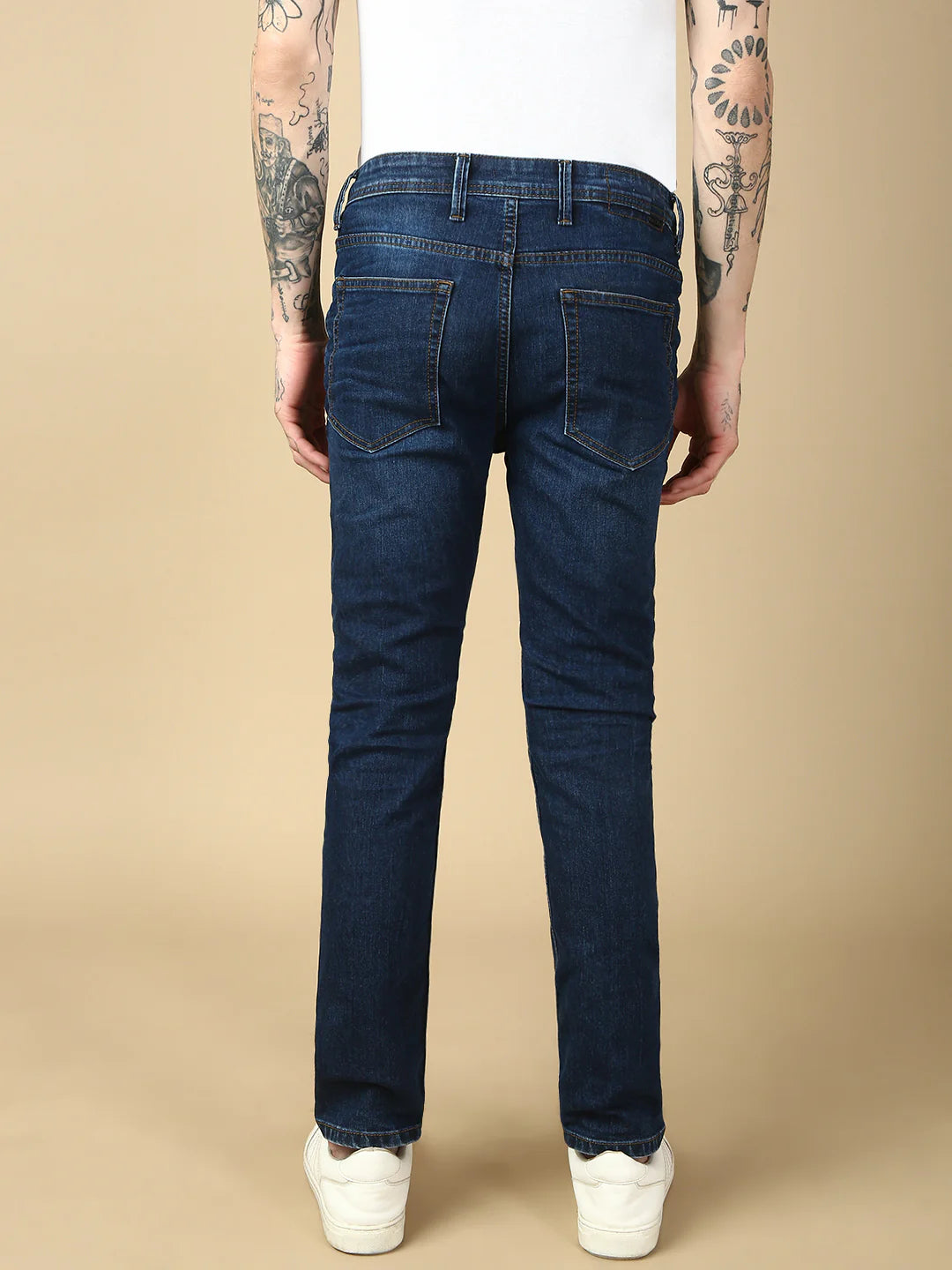 Necked Mild Blue Slim Fit Stretchable Jeans