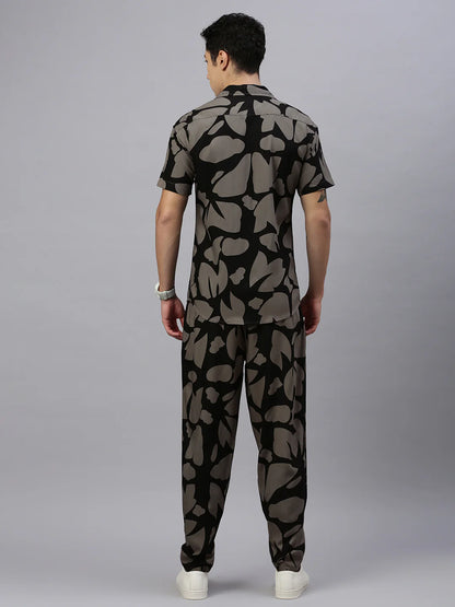 Necked  Printed Regular Fit Co-Ords For Men’s