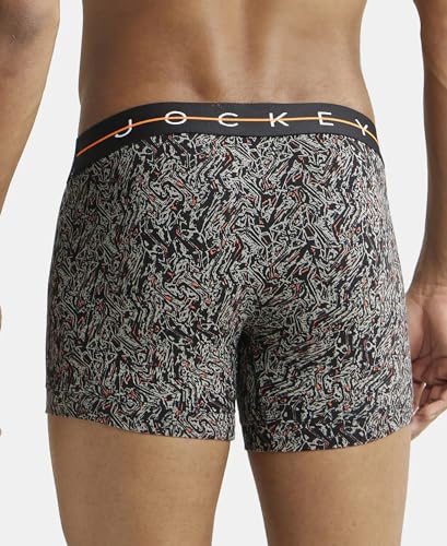 Jockey NY02 Men's Super Combed Cotton Elastane Stretch Printed Trunk with Ultrasoft Waistband (Prints May Vary)