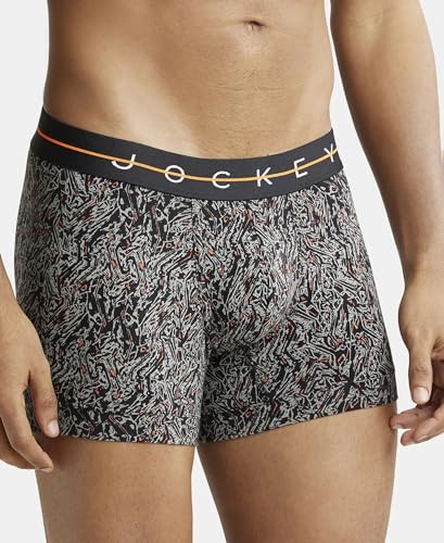 Jockey NY02 Men's Super Combed Cotton Elastane Stretch Printed Trunk with Ultrasoft Waistband (Prints May Vary)