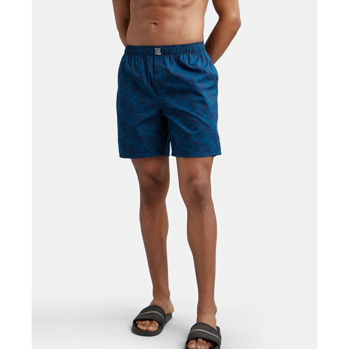 Jockey US57 Men's Super Combed Mercerized Cotton Woven Printed Boxer Shorts with Side Pocket (Pack of 2_Prints May Vary)