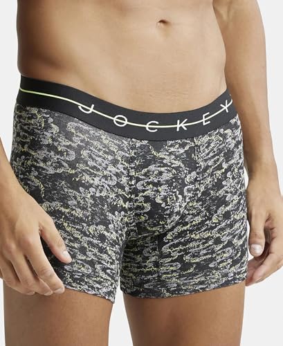 Jockey NY02 Men's Super Combed Cotton Elastane Stretch Printed Trunk with Ultrasoft Waistband (Prints May Vary)