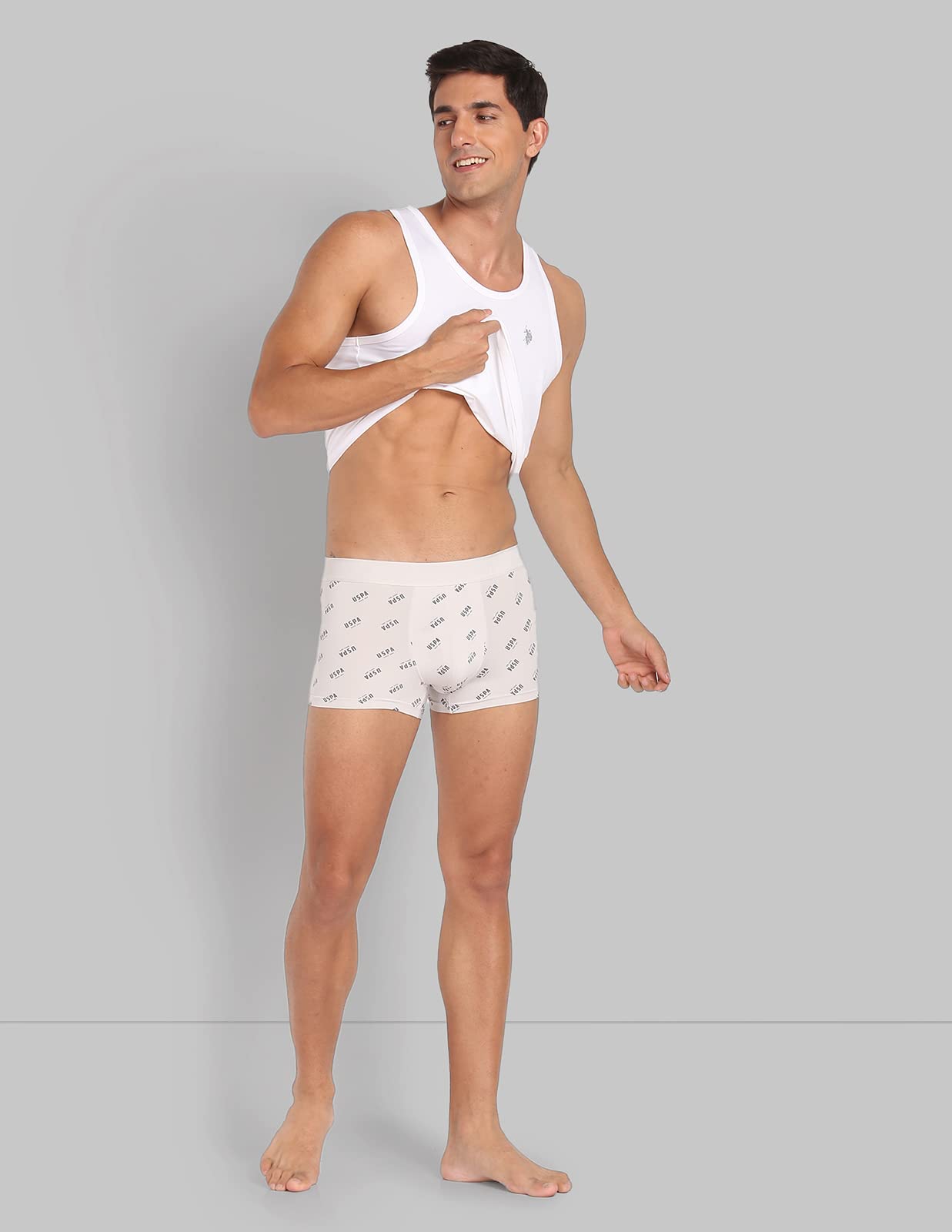 U.S. POLO ASSN. Men's Nylon Stretch Printed AT002 Active Trunks - Pack of 1