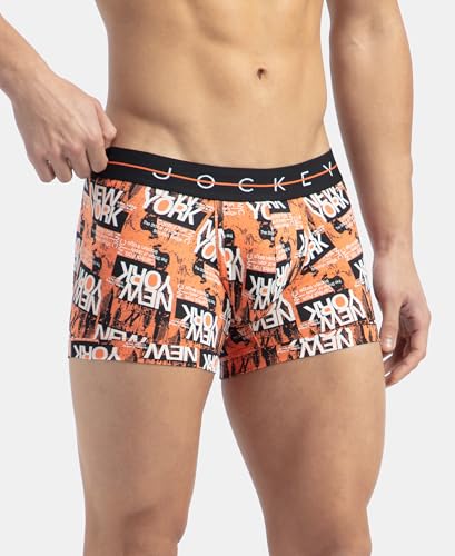 Jockey NY02 Men's Super Combed Cotton Elastane Stretch Printed Trunk with Ultrasoft Waistband (Prints May Vary)