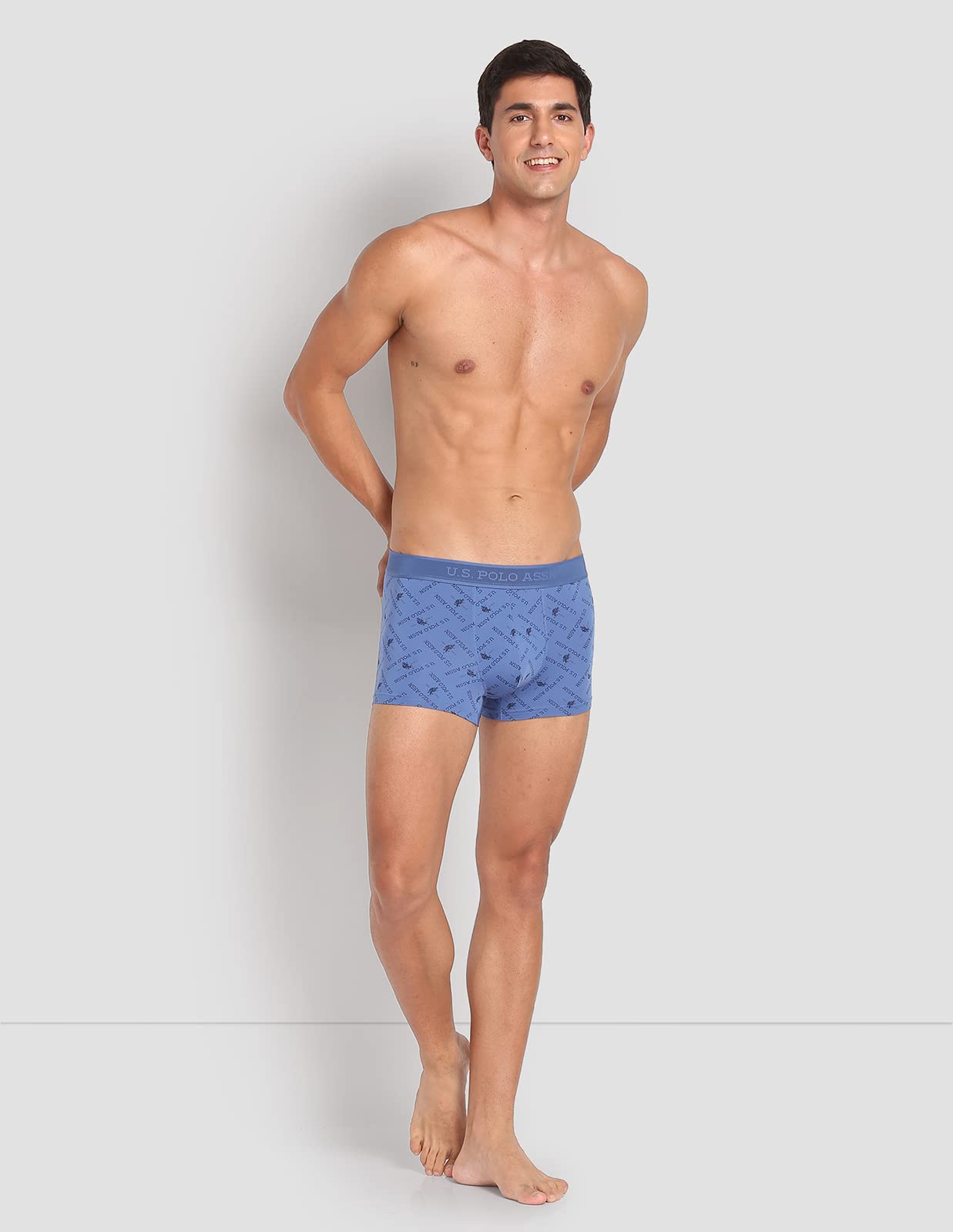 U.S. POLO ASSN. Men's Nylon Stretch Printed AT002 Active Trunks - Pack of 1