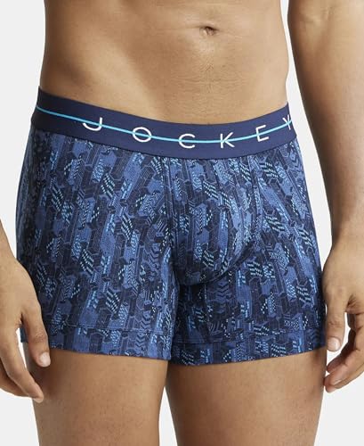 Jockey NY02 Men's Super Combed Cotton Elastane Stretch Printed Trunk with Ultrasoft Waistband (Prints May Vary)