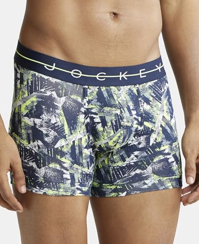 Jockey NY02 Men's Super Combed Cotton Elastane Stretch Printed Trunk with Ultrasoft Waistband (Prints May Vary)