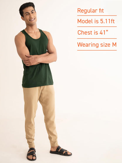 DAMENSCH Neo-Cotton Round Neck Vest for Man, Anti-Bacterial, Shape Retaining Vest, 100% Cotton Banyan for Men, Buttery Soft Inner Baniyan