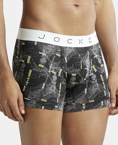 Jockey NY02 Men's Super Combed Cotton Elastane Stretch Printed Trunk with Ultrasoft Waistband (Prints May Vary)