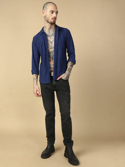 Necked Carbon Black Selvedge Slim Straight Stretchable Jeans