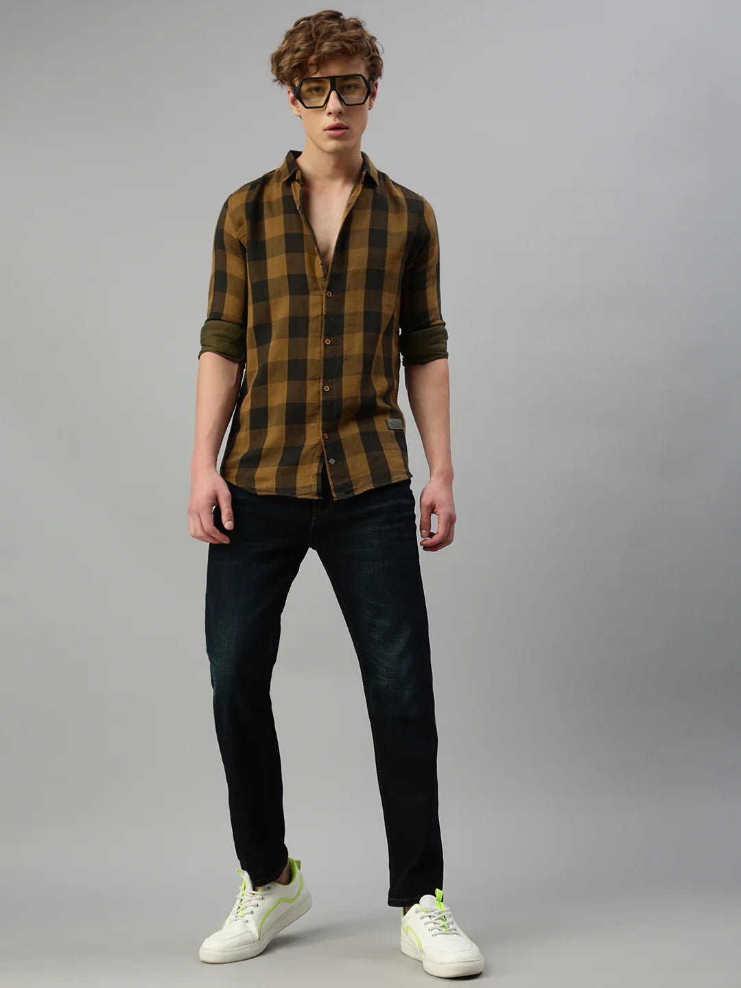 Necked  Checks Double Cloth Cotton Slim-fit Shirt Without Pocket Checks Double Cloth Cotton Slim-fit Shirt Without Pocket Checks Double Cloth Cotton Slim-fit Shirt Without Pocket Checks Double Cloth Cotton Slim-fit Shirt Without Pocket