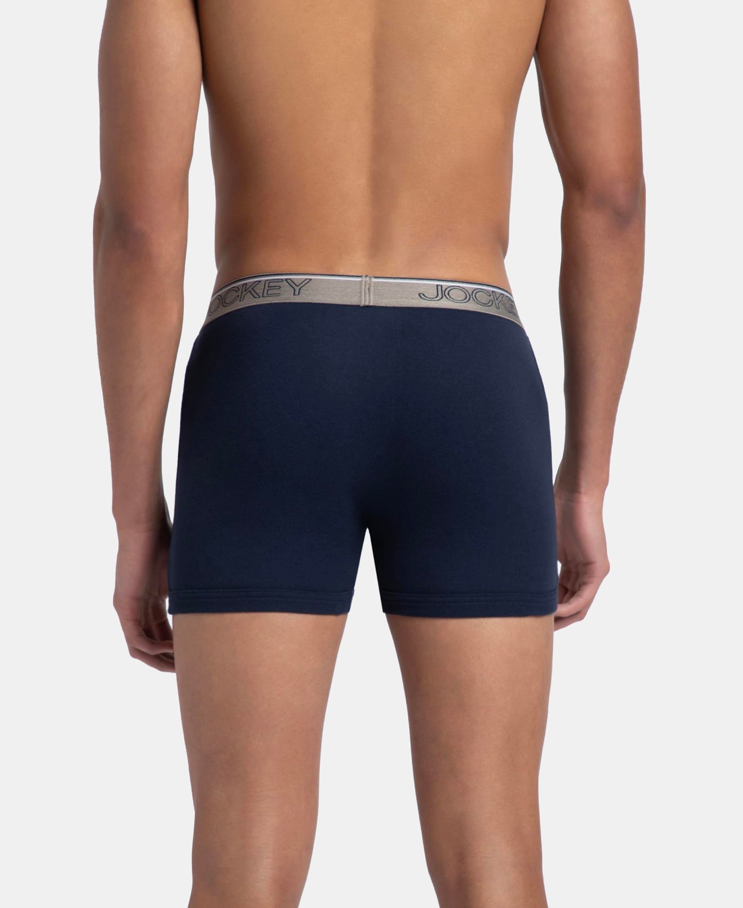 Jockey 8009 Men's Super Combed Cotton Rib Solid Boxer Brief with Ultrasoft Waistband (Pack of 3)