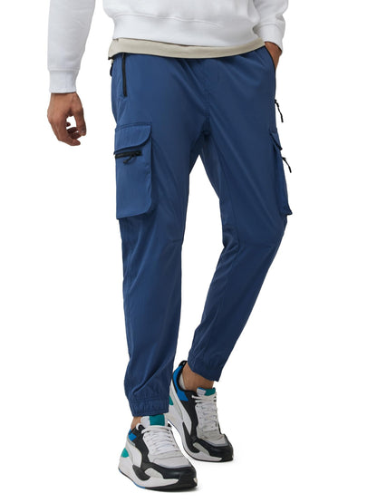 XYXX Men's Skinny Fit Mid Rise Moveo Quick-Dry Cargo Joggers with Drawcord & Utility Pockets