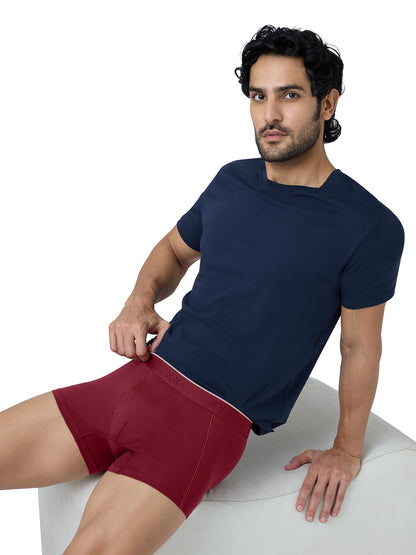 XYXX Men's Crux 100% Super Combed Cotton Regular Fit Solid Antibacterial Trunks with No Marks Waistband