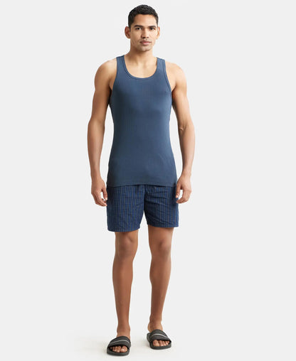Jockey 9922 Men's Super Combed Cotton Rib Slim Fit Racer Back Styling Round Neck Gym Vest