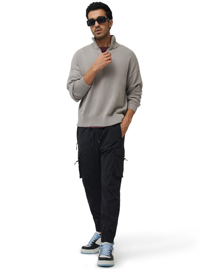 XYXX Men's Skinny Fit Mid Rise Moveo Quick-Dry Cargo Joggers with Drawcord & Utility Pockets