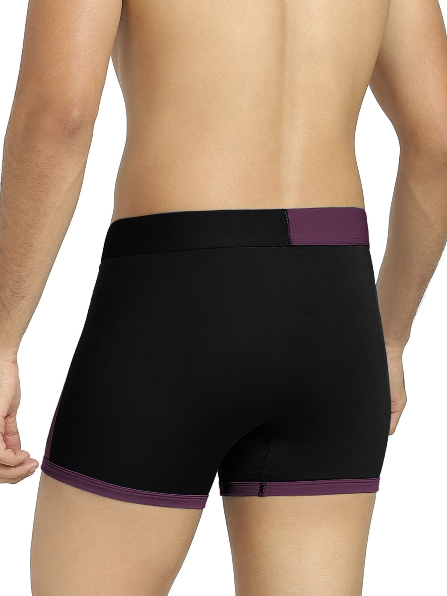 XYXX Men's Dualist Micromodal Regular Fit Colorblock Antimicrobial Trunk with No Marks Waistband (Pack of 2)