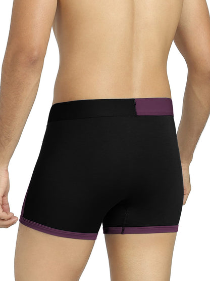 XYXX Men's Dualist Micromodal Regular Fit Colorblock Antimicrobial Trunk with No Marks Waistband (Pack of 2)