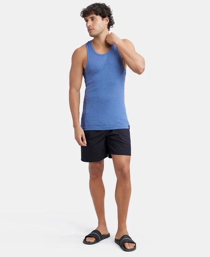 Jockey 9922 Men's Super Combed Cotton Rib Slim Fit Racer Back Styling Round Neck Gym Vest