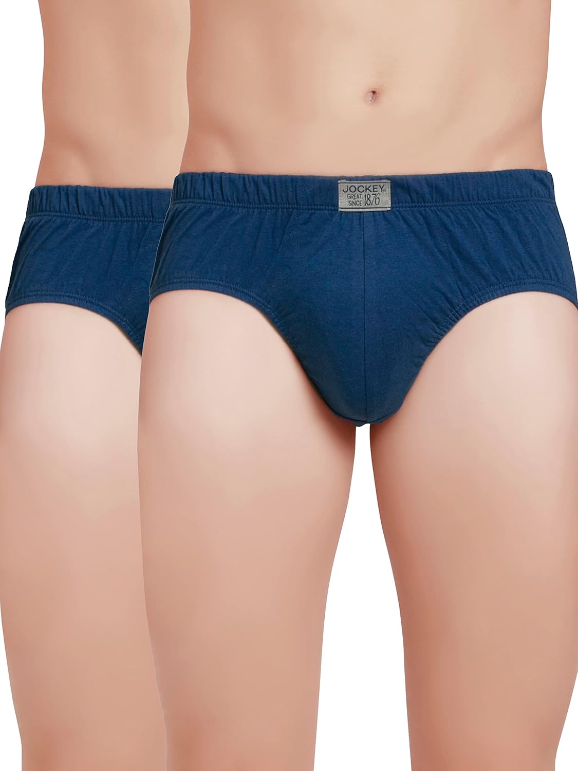 Jockey 8035 Men's Super Combed Cotton Solid Poco Brief with Ultrasoft Concealed Waistband (Pack of 2)