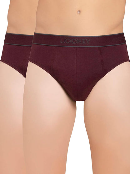 Jockey 1009 Men's Super Combed Cotton Rib Solid Brief with Stay Fresh Properties (Pack of 2)