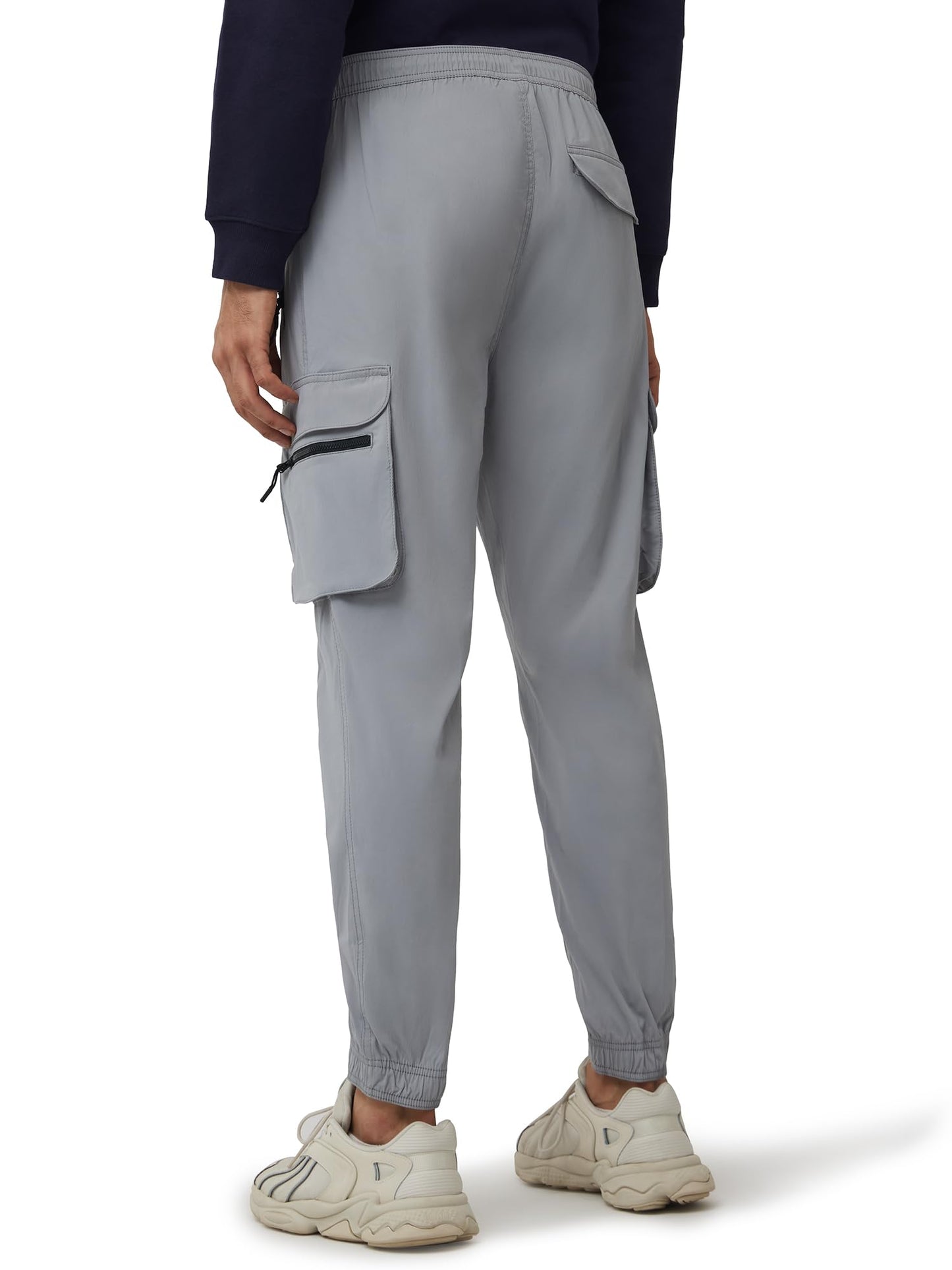 XYXX Men's Skinny Fit Mid Rise Moveo Quick-Dry Cargo Joggers with Drawcord & Utility Pockets