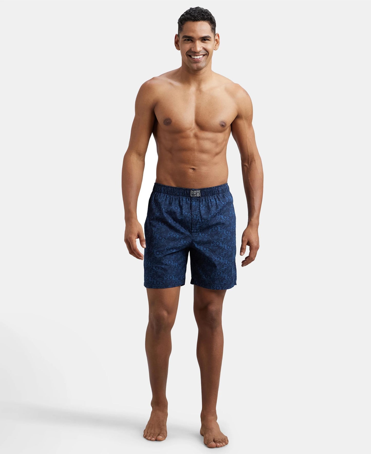 Jockey US57 Men's Super Combed Mercerized Cotton Woven Printed Boxer Shorts with Side Pocket (Pack of 2_Prints May Vary)