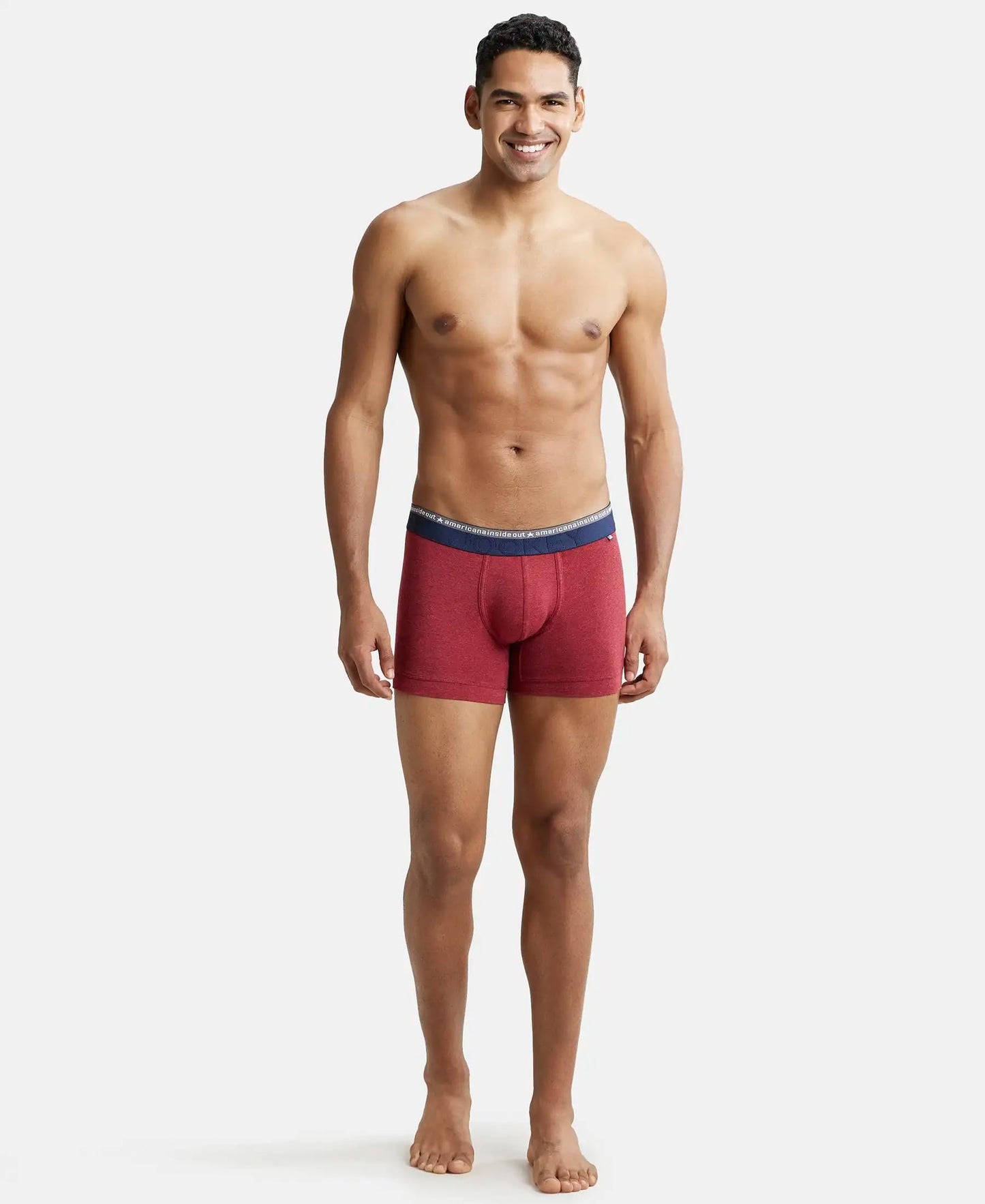 Jockey US60 Men's Super Combed Cotton Elastane Stretch Solid Trunk with Ultrasoft Waistband