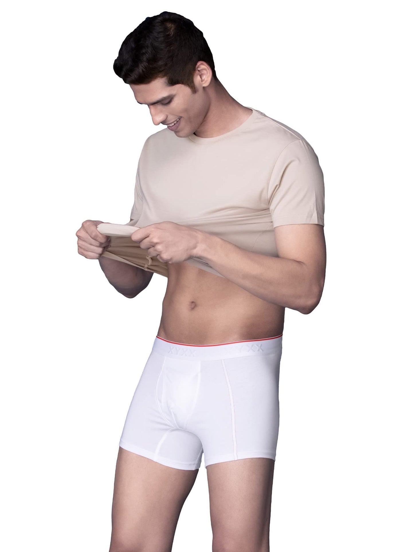 XYXX Men's Crux 100% Super Combed Cotton Regular Fit Solid Antibacterial Trunks with No Marks Waistband
