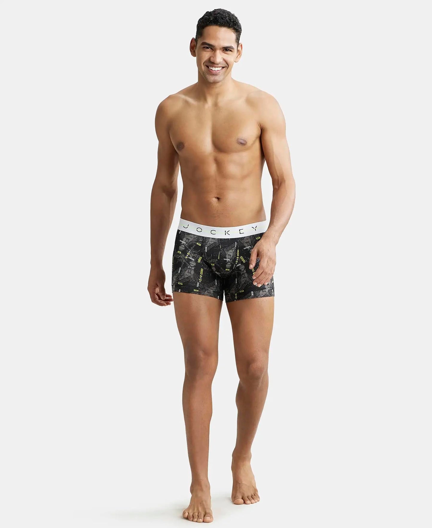 Jockey NY02 Men's Super Combed Cotton Elastane Stretch Printed Trunk with Ultrasoft Waistband (Prints May Vary)