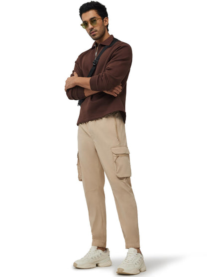 XYXX Men's Skinny Fit Mid Rise Moveo Quick-Dry Cargo Joggers with Drawcord & Utility Pockets